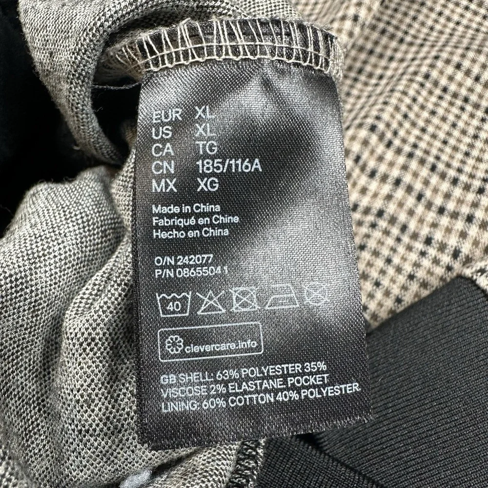 H&M Men's XL Zip-Front Checked Bomber Jacket Beige/Black‎ Trim, Street Casual - Picture 3 of 5